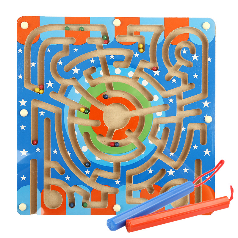 木製環形磁性軌道運筆搬運迷宮 開發兒童智力益智玩具 滑珠子遊戲批發・進口・工廠・代買・代購