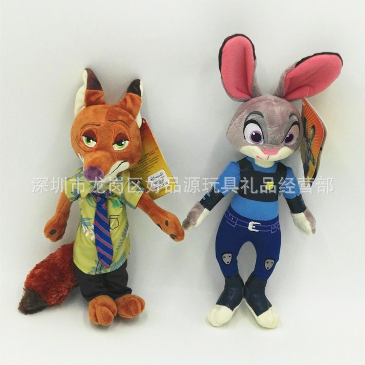 迪士尼Zootopia 瘋狂動物城毛絨玩具 狐貍尼克 朱迪兔子娃娃公仔工廠,批發,進口,代購