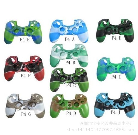 PS4迷彩手柄套 PS4無線手柄矽膠套 花色 彩色手柄保護套 軟膠套工廠,批發,進口,代購