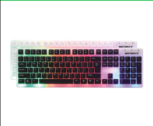 米神AK400 彩虹呼吸燈懸浮鍵盤 競技遊戲 筆記本臺式機鍵盤批發批發・進口・工廠・代買・代購
