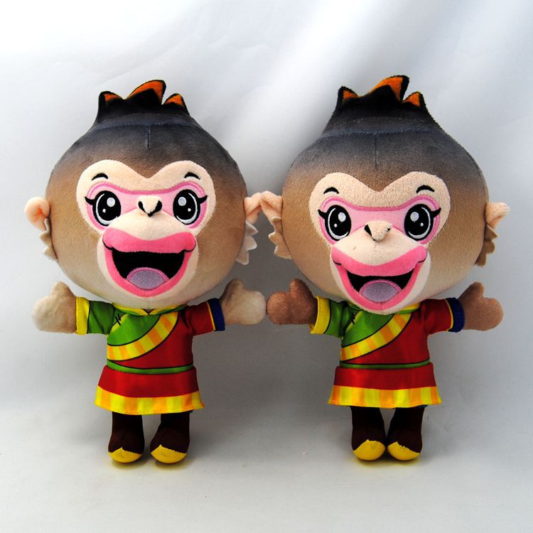 毛絨猴子吉祥物  廠傢訂製 穿衣毛絨玩具 站姿猴子玩偶 來圖定製工廠,批發,進口,代購
