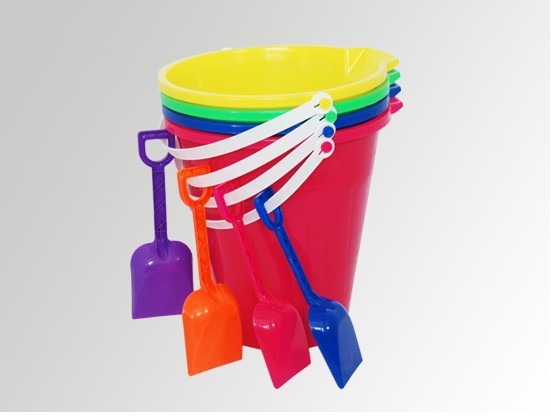 塑料兒童沙灘玩具 9"沙灘桶+鏟 圓形桶沙灘工具 小水桶工廠,批發,進口,代購