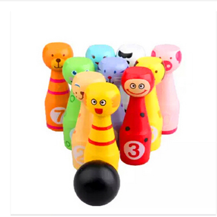 兒童健身木質玩具益智玩具大號盒裝動物保齡球 鍛煉手臂協調能力批發・進口・工廠・代買・代購