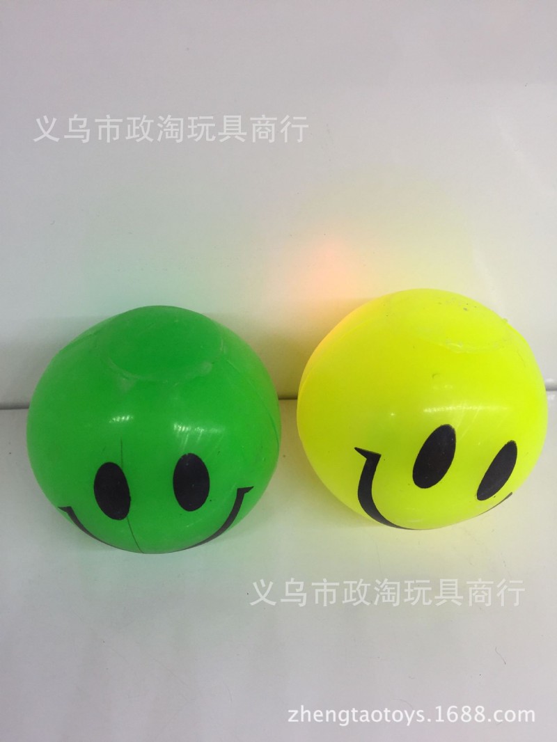 廠傢直銷   5.5厘米閃光彈力球  混表情印刷球  TPR軟膠玩具批發・進口・工廠・代買・代購