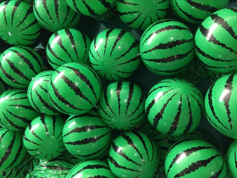 廠傢直銷 兒童充氣玩具球20厘米沙灘球單色印刷PVC材質西瓜球批發・進口・工廠・代買・代購