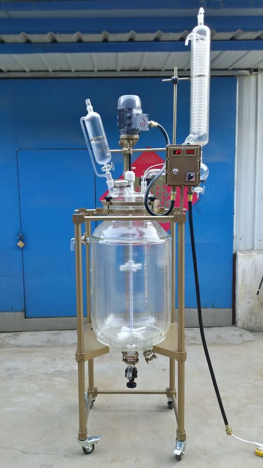 防腐.防爆型.變頻雙層玻璃反應釜50L 框架特氟龍噴塗,廠傢直銷工廠,批發,進口,代購