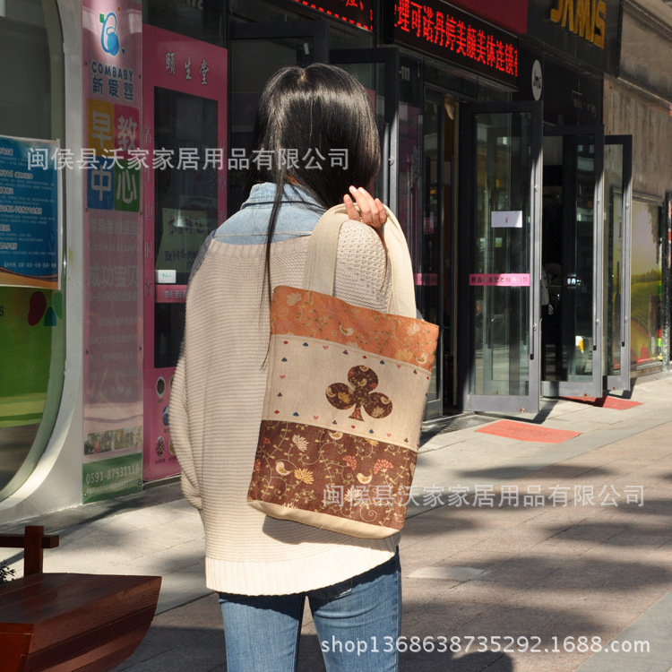 日韓流行棉麻印花女式單肩包,手提包,拉鏈袋 書包,休閒包袋批發・進口・工廠・代買・代購