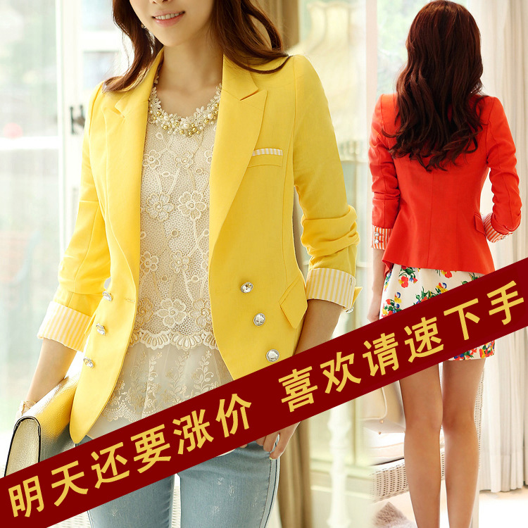 修身小西服長袖小外套2014春秋裝新款小西裝女士外套工廠,批發,進口,代購