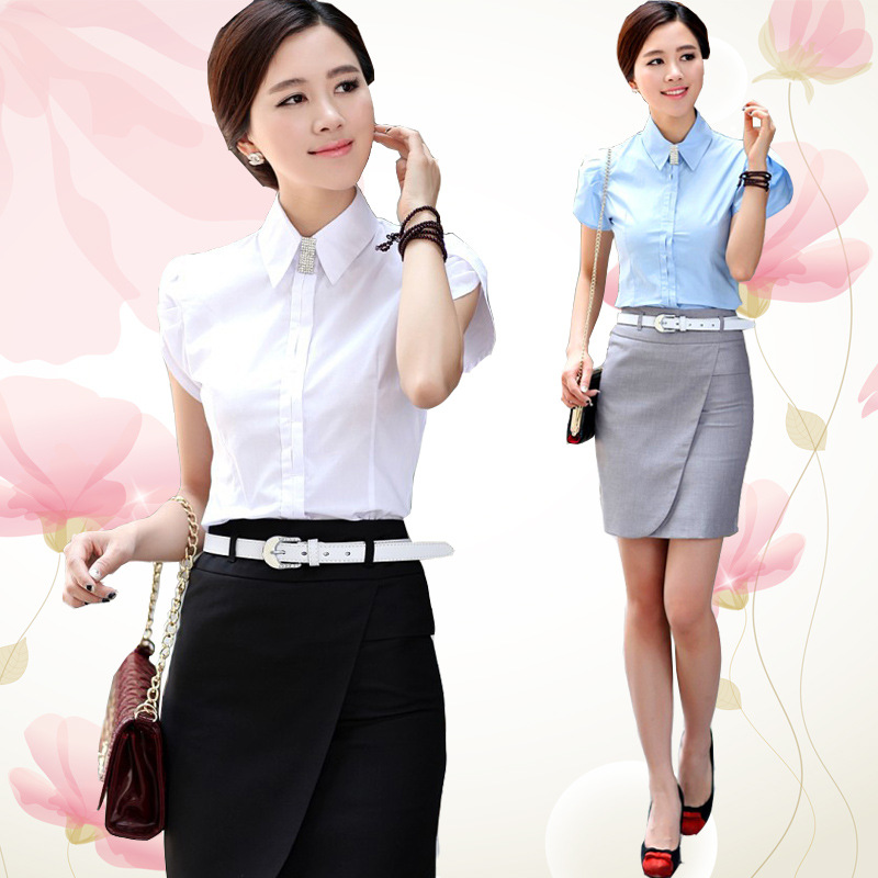 2016夏季職業裝女套裝 時尚白色工作服 美容師套裙團購可印字工廠,批發,進口,代購