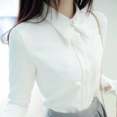 2016女裝秋款新品學院韓版大碼長袖襯衣鑲鉆女襯衫白襯衫廠傢直供工廠,批發,進口,代購