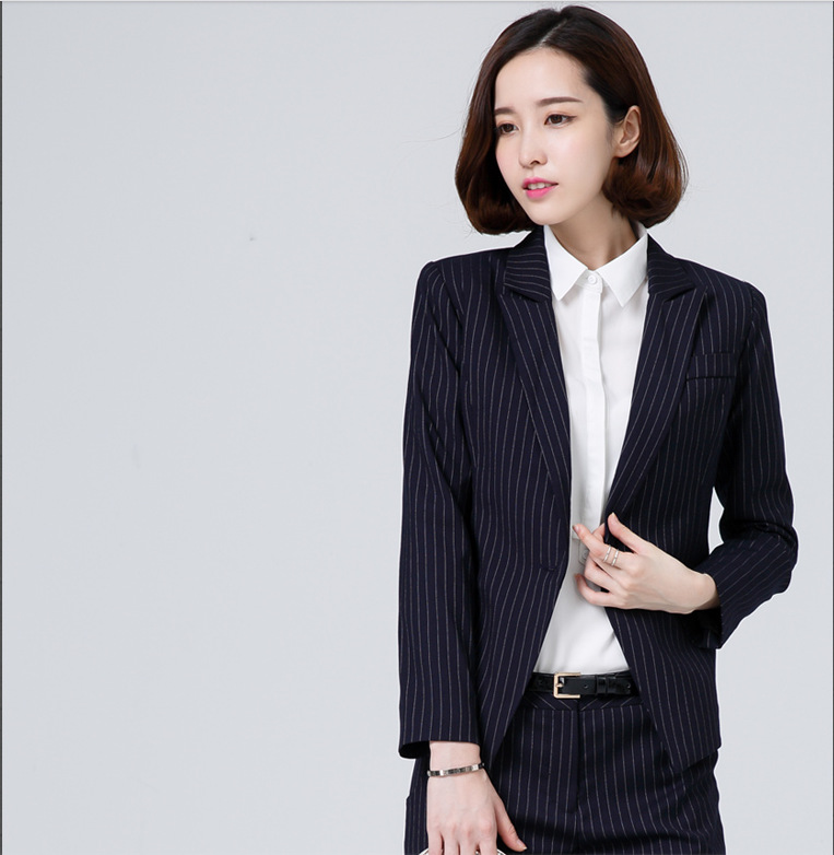 職業裝訂做條紋OL通勤時尚西裝 女式氣質修身西服外套工廠,批發,進口,代購