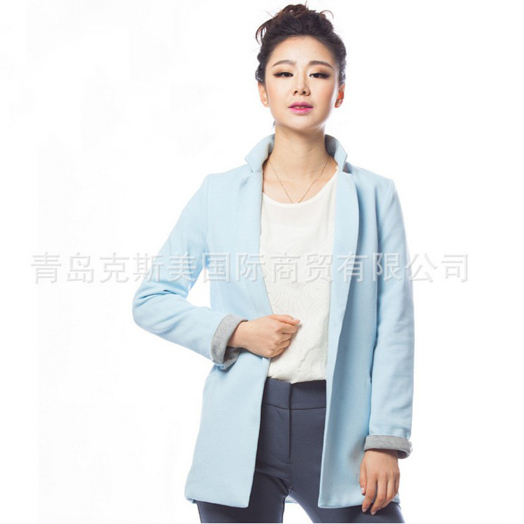 韓版小西裝 女式 翻領純色女裝修身外套 春季新款 一件代發工廠,批發,進口,代購