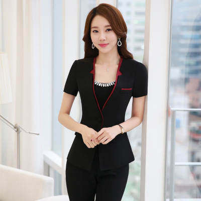 酒店工作服春夏季女前臺收銀員工裝美容技師空姐製服職業套裝工廠,批發,進口,代購