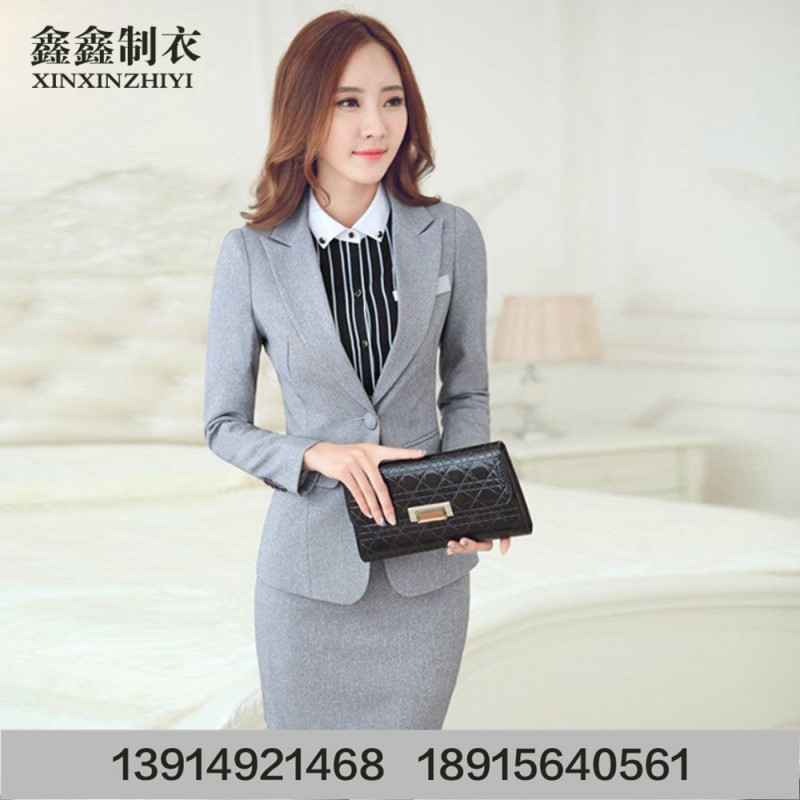 灰色西裝黑色西裝套裝女士西服廠傢直銷鑫鑫製衣夏季工作套裝春秋工廠,批發,進口,代購