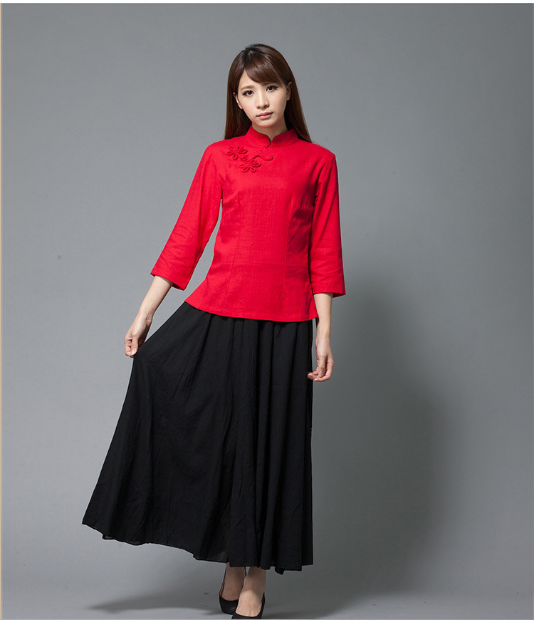 安帛美  2016年 復古修身款茶藝工作服上衣 082工廠,批發,進口,代購