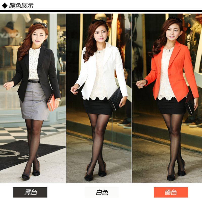 春秋新款女裝西裝 韓版女式修身顯瘦純色一粒扣翻領小西裝 外套工廠,批發,進口,代購