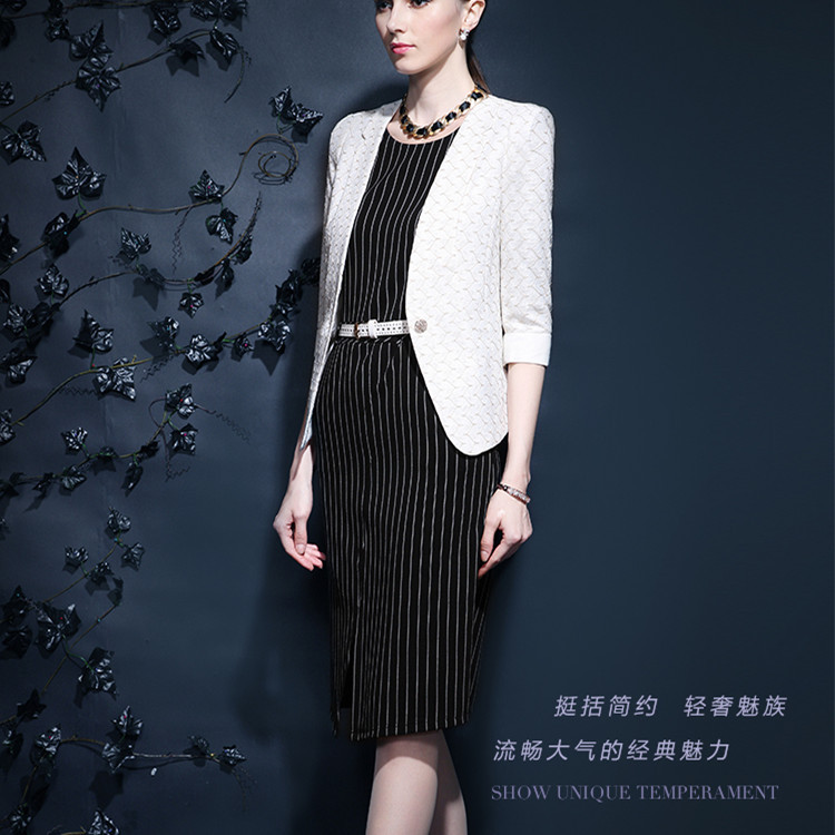2015韓版新款小西裝女士短外套修身顯瘦七分袖一粒扣外套女工廠,批發,進口,代購