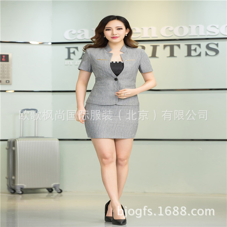 2016專業加工定製新款女士職業套裝春夏季修身職業裝套裙純色工廠,批發,進口,代購
