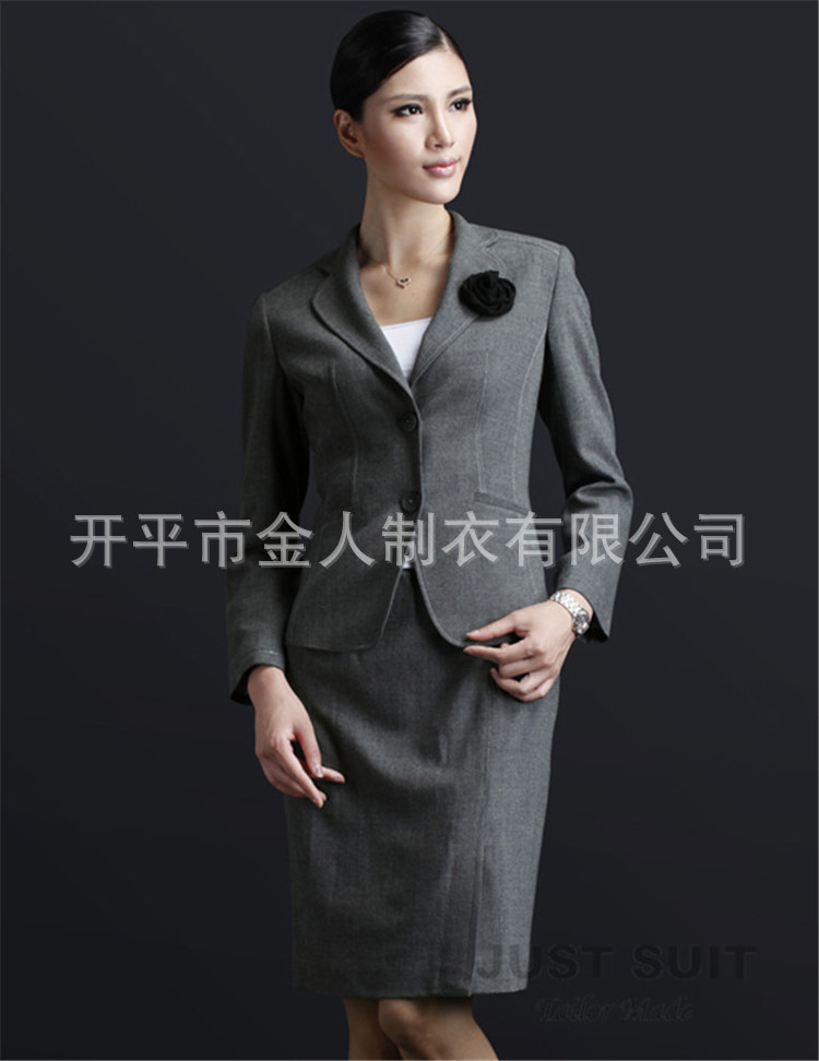 西服訂製代工 女士棉麻舒適透氣商務西服修身OL女士正裝麵試套裙工廠,批發,進口,代購