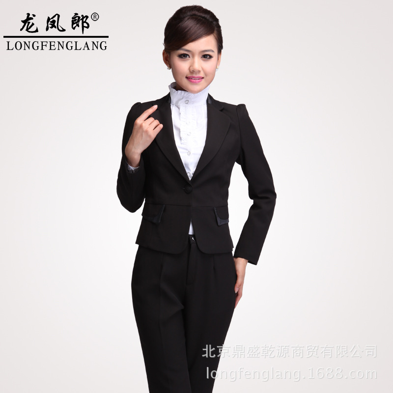 職業女裝套裙秋裝新款修身OL套裙女士正裝長袖西裝工作服兩件套裝工廠,批發,進口,代購