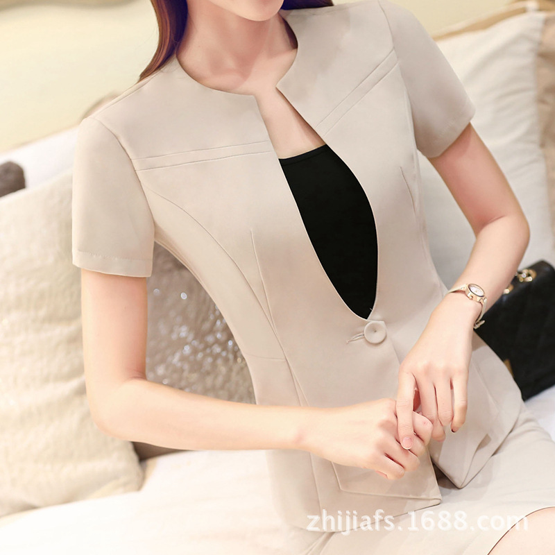 2015年秋冬季兩件套短袖工作服高端ol商務套裝職業裝西裝女裝套裙工廠,批發,進口,代購