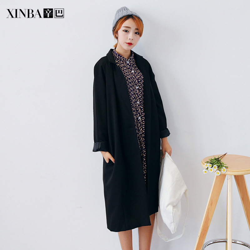 2015秋裝新品新款女裝大衣長款寬松休閒小西裝外套88586工廠,批發,進口,代購