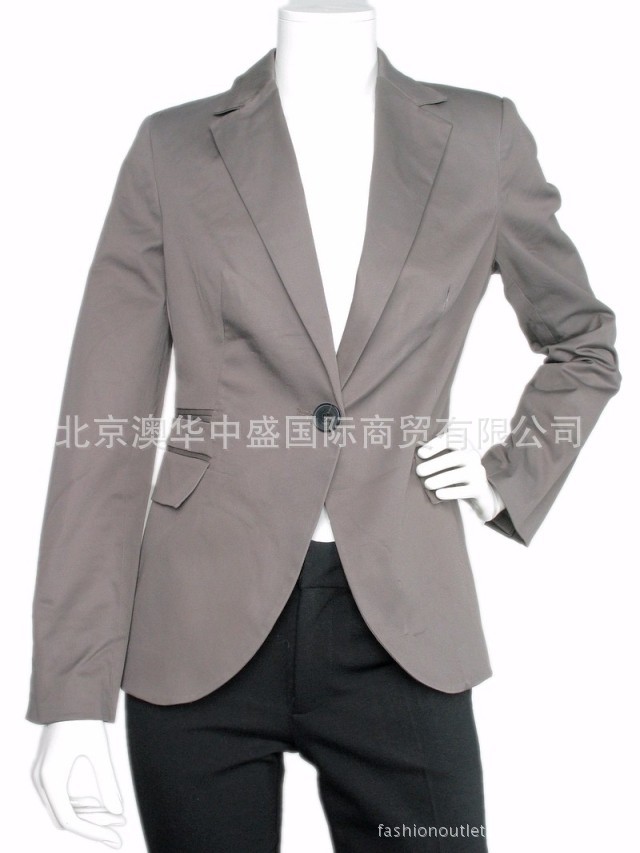 2016春季新款外貿原單純棉修身西服一粒扣小西裝V領外套工廠,批發,進口,代購