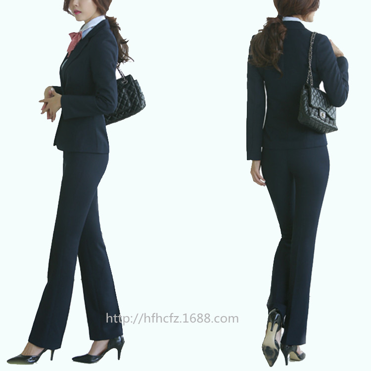 廠傢直供秋季女士時尚職業套裝女修身工作服OL小西裝長袖職業裝工廠,批發,進口,代購
