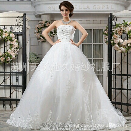 定做大拖尾蕾絲花邊白色外貿虎丘婚紗，wedding dresses 可訂做工廠,批發,進口,代購