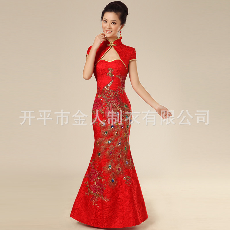 來圖來樣訂做 2015新款高檔晚禮服 結婚禮服 敬酒禮服 正裝晚禮服工廠,批發,進口,代購