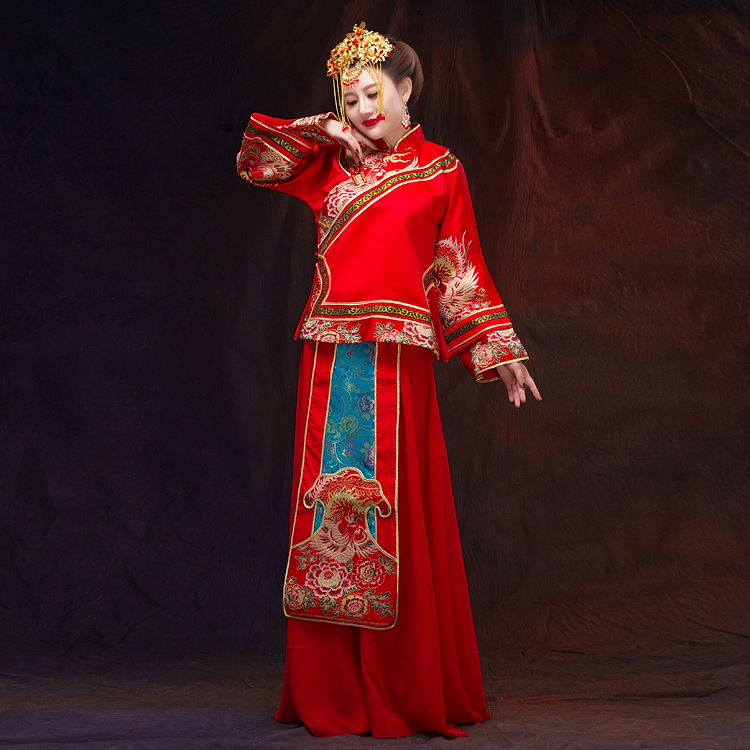 秀禾服 新款龍鳳褂嫁衣敬酒服套裝 流蘇釘珠復古中式喜服新娘禮服工廠,批發,進口,代購