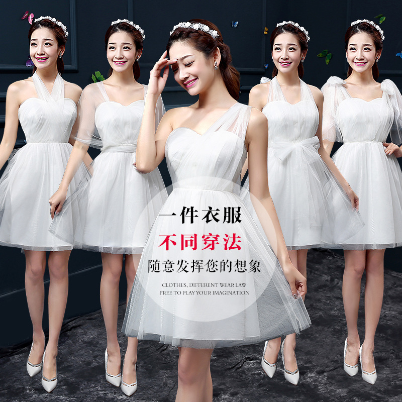 晚禮服2016新款伴娘禮服短款韓版宴會姐妹團畢業結婚小禮服裙春夏工廠,批發,進口,代購