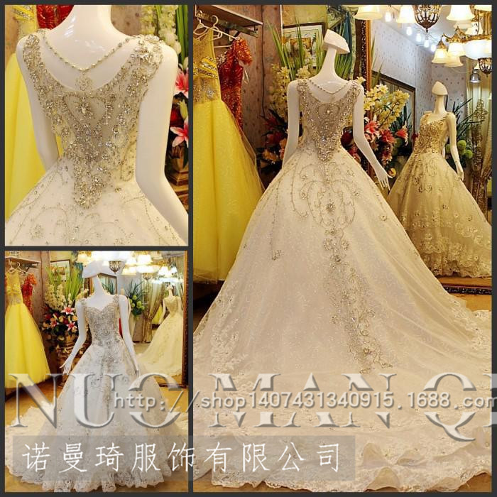 新款外貿婚紗禮服批發 韓版新娘結婚婚禮高端奢華水鉆婚紗定製工廠,批發,進口,代購