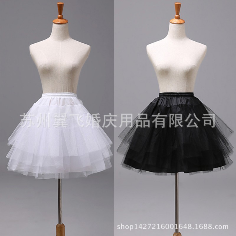 批發新娘禮服短裙撐 齊膝芭蕾舞三層硬紗百搭內襯黑色和白色 BC14工廠,批發,進口,代購