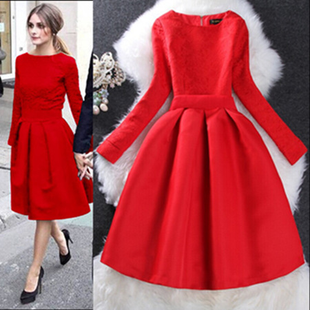 新娘敬酒服春大碼訂婚結婚晚禮服紅色春秋中長款連衣裙長袖蓬蓬裙工廠,批發,進口,代購