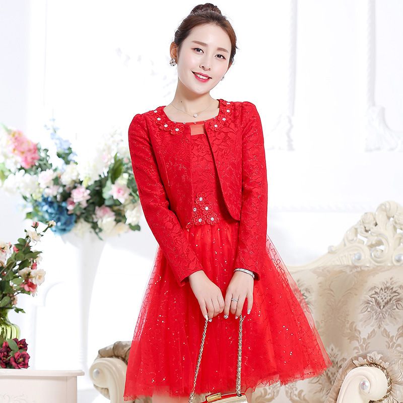 2016新款敬酒服新娘長款結婚蕾絲長袖婚紗禮服套裝宴會晚禮服春秋工廠,批發,進口,代購