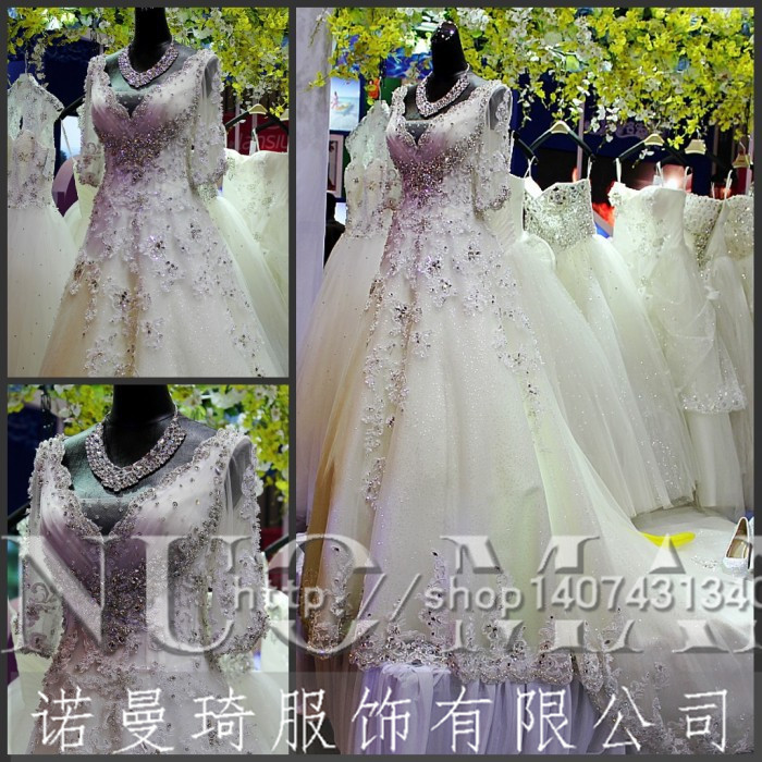 新款外貿婚紗禮服批發 韓版新娘結婚婚禮高端蕾絲婚紗拖尾定製工廠,批發,進口,代購