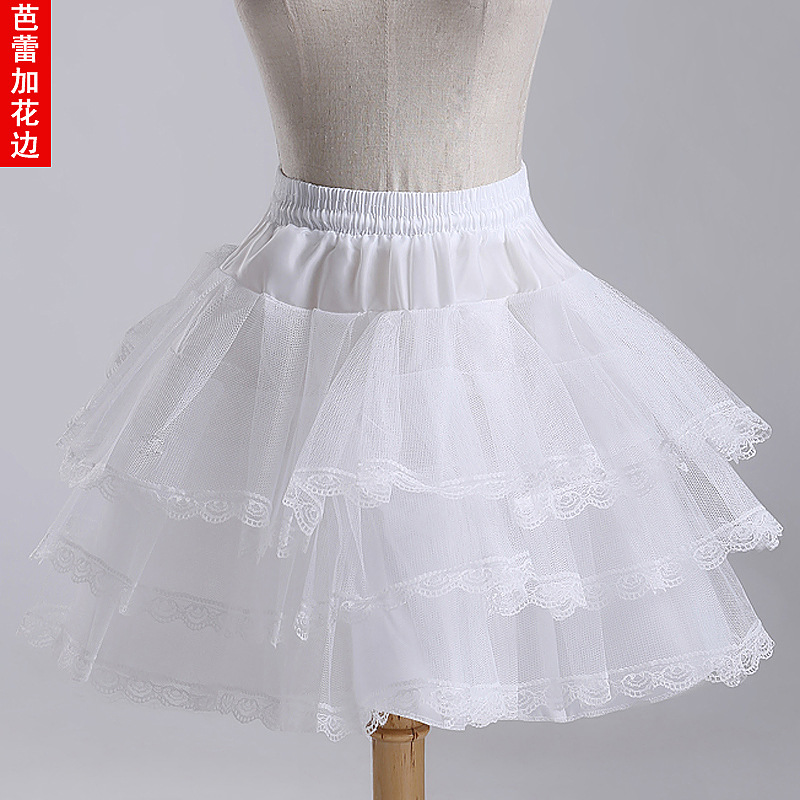 精品特價無骨裙撐短群撐裙撐演出小禮服裙襯芭蕾舞裙撐加花邊Q13工廠,批發,進口,代購