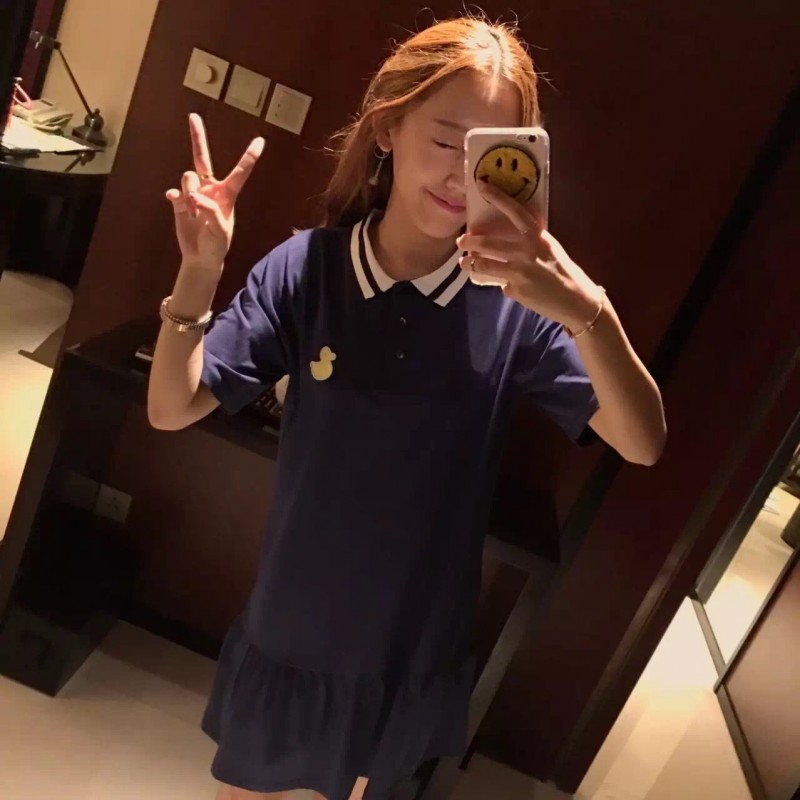 韓國東大門款 手工小鴨子翻領學院風連衣裙工廠,批發,進口,代購