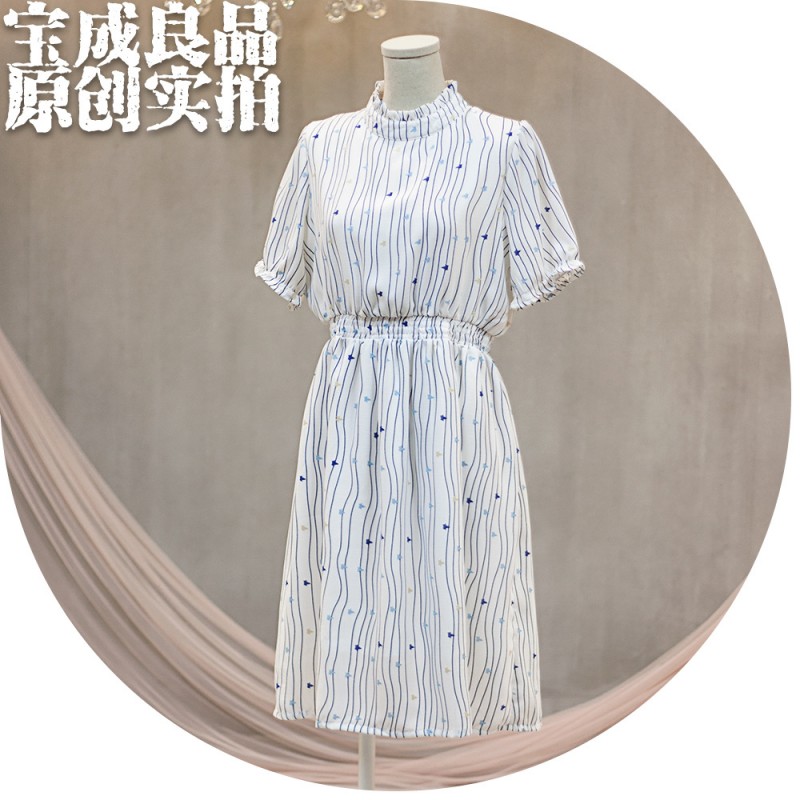 2016夏季新款女裝 韓國東大門韓版木耳邊女士短袖連衣裙工廠,批發,進口,代購