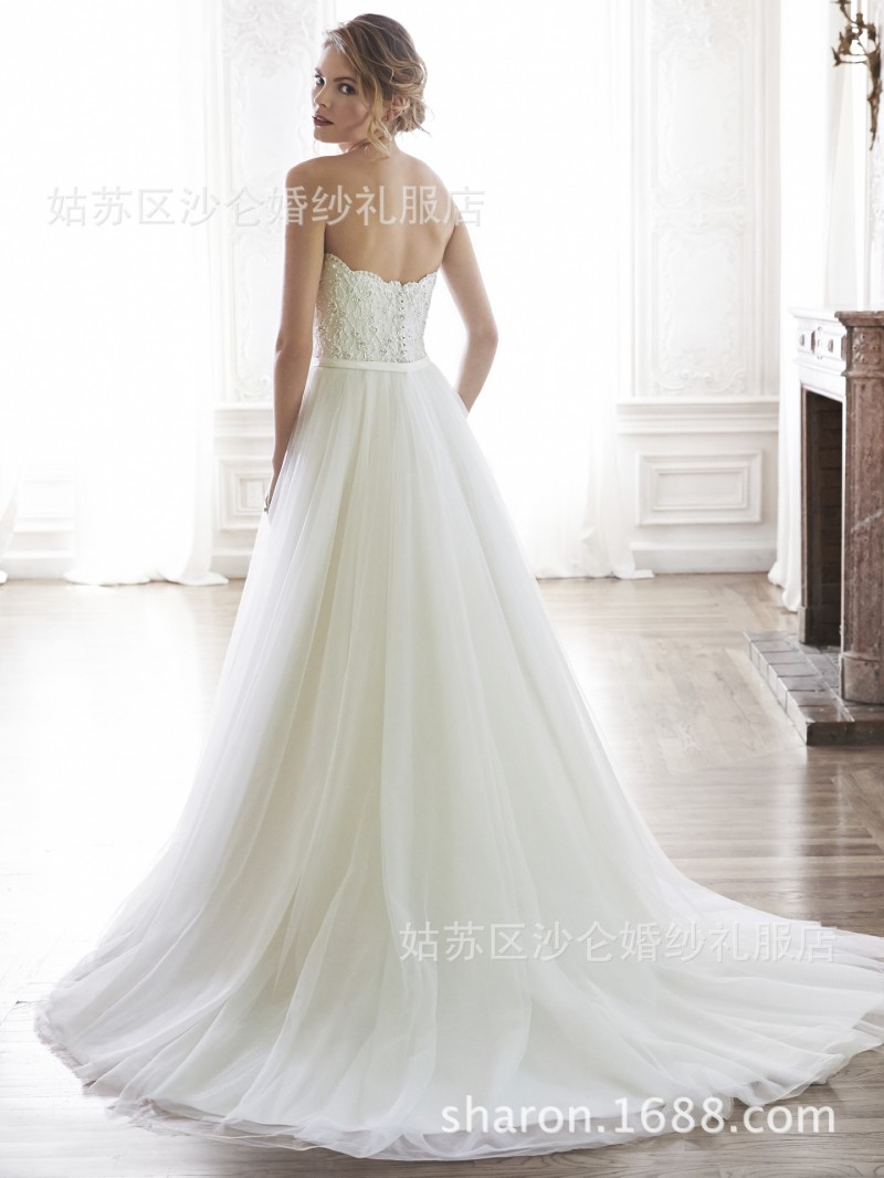 婚紗禮服2016新娘歐美大牌奢華蕾絲定製性感抹胸顯瘦長拖尾批發・進口・工廠・代買・代購