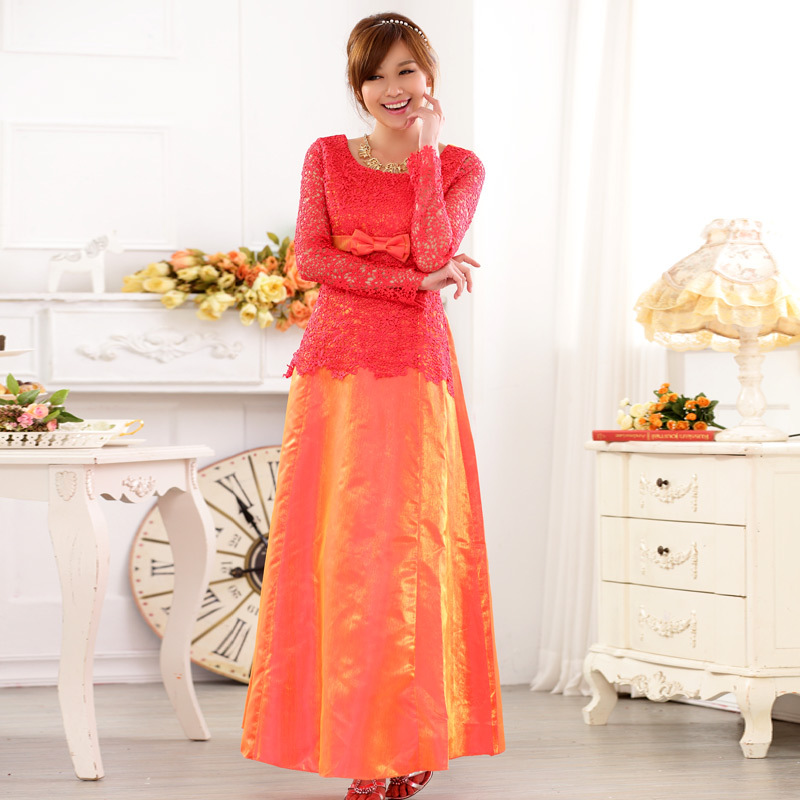 9720# 春秋長袖大碼長袖新娘結婚禮服敬酒服宴會演出晚禮服長裙工廠,批發,進口,代購