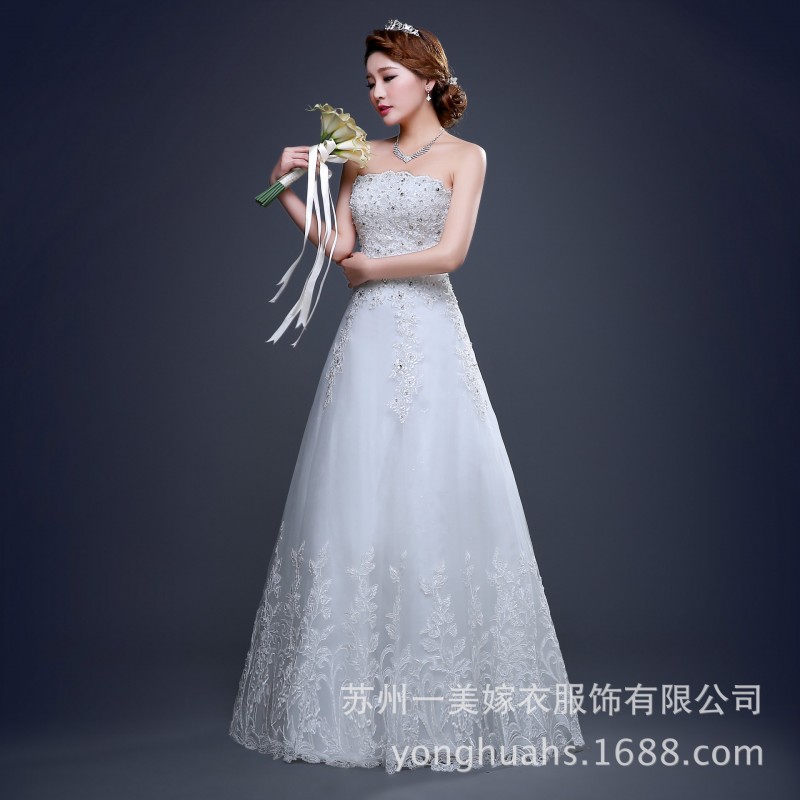 虎丘蕾絲高檔婚紗 新娘結婚新款婚紗禮服 抹胸韓式修身婚紗批發批發・進口・工廠・代買・代購