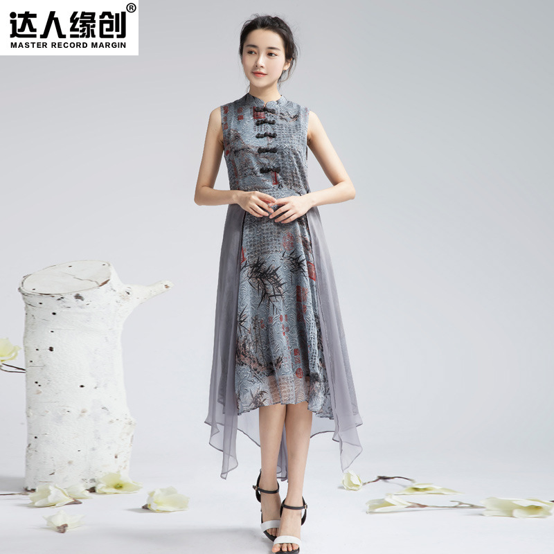 2016年夏季新款印花女式寬松連衣裙 文藝范印花女式寬松連衣裙工廠,批發,進口,代購