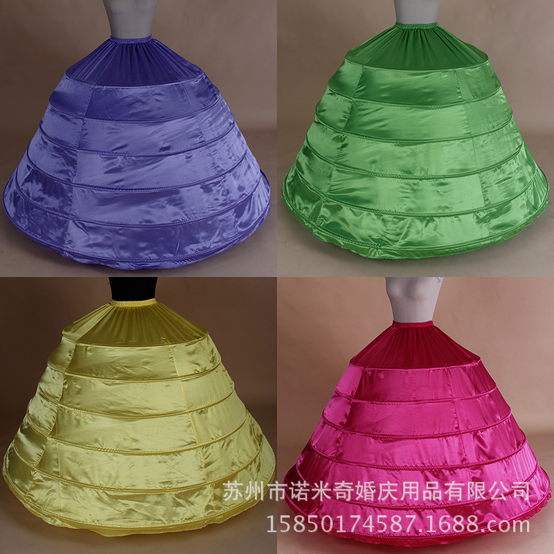 批發8色外貿六鋼圈無紗婚紗cos裙撐  日常暴力彩色蓬蓬襯裙Lolita工廠,批發,進口,代購