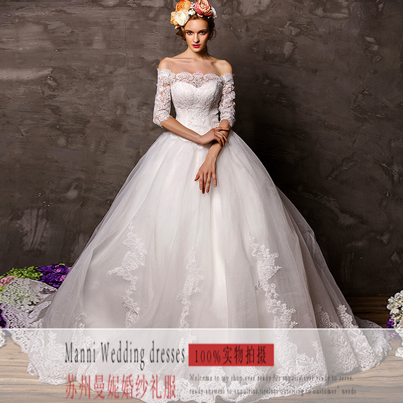 新款外貿婚紗禮服批發 韓版新娘結婚高端奢華水溶蕾絲婚紗定製工廠,批發,進口,代購