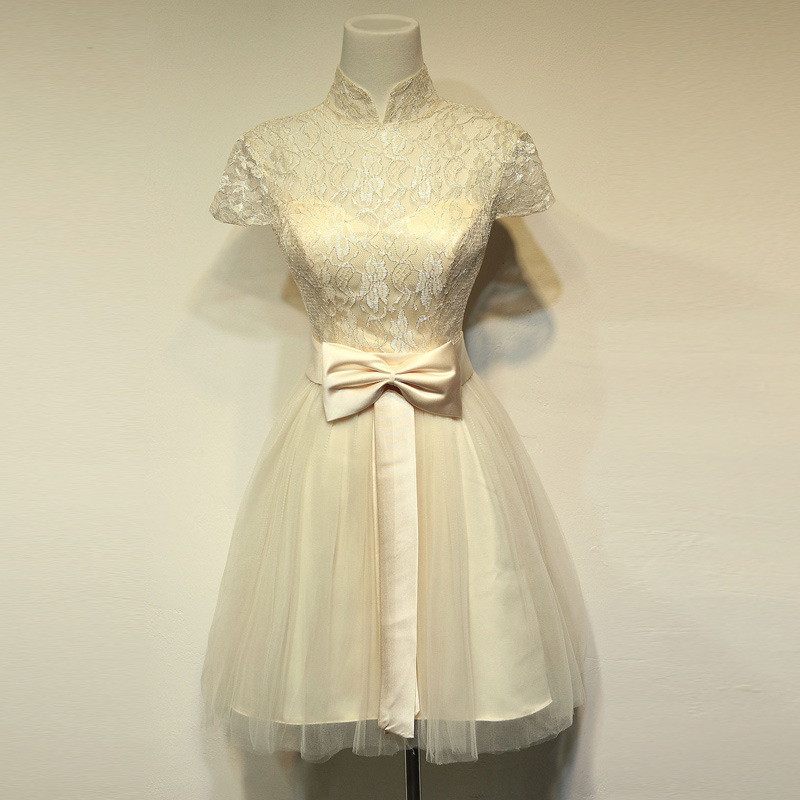 伴娘禮服2016春季新款短款小禮服連衣裙女 新娘敬酒結婚服晚禮服工廠,批發,進口,代購