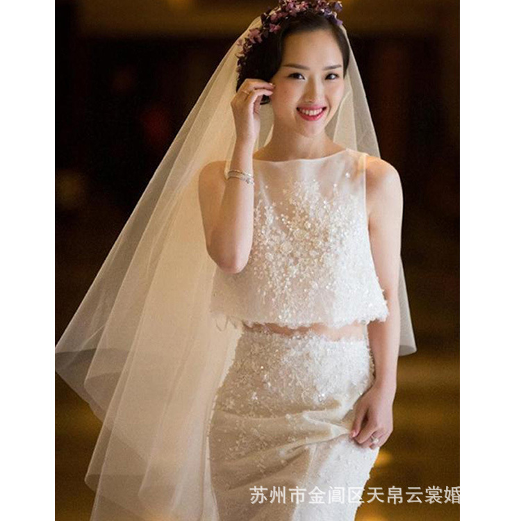 婚紗禮服2016春夏新款小長拖尾齊地兩件套魚尾公主一字肩婚紗s062工廠,批發,進口,代購