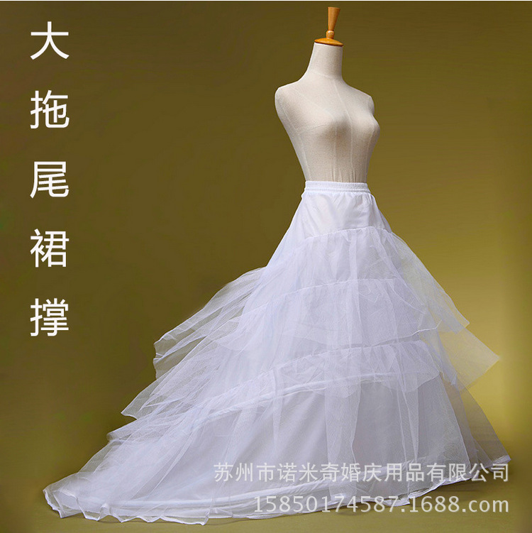 廠傢直銷外貿新娘拖尾裙撐  兩鋼三紗撐裙  婚紗禮服襯裙一件代發工廠,批發,進口,代購
