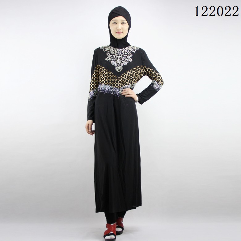 廠傢定做/批發/一件代發 水晶棉燙鉆長袍 穆斯林女裝禮拜服工廠,批發,進口,代購